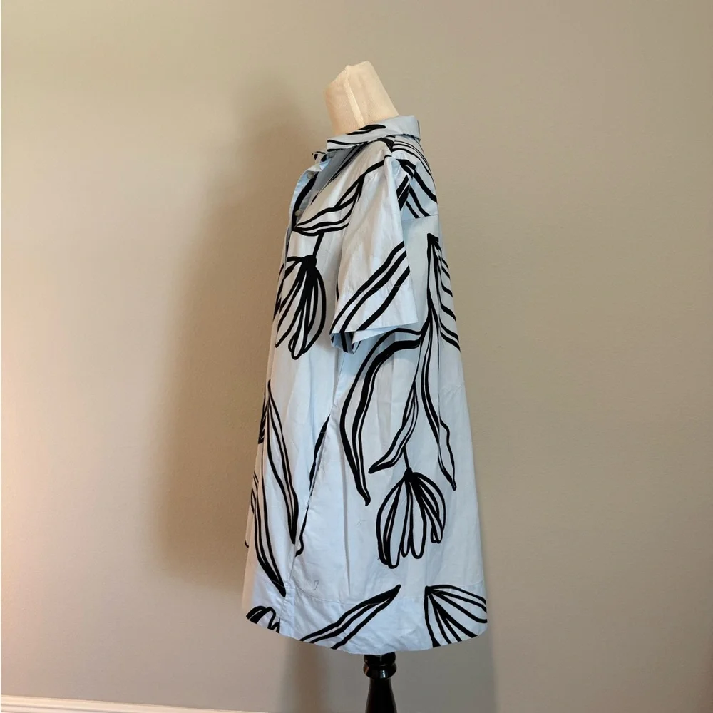 Anthropologie Pollie Short Sleeve Swing Mini Dress SIZE LARGE // MSRP $148 - Picture 3 of 6